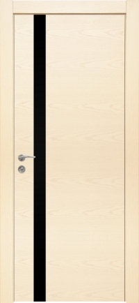Межкомнатная дверь Loft 7 в цвете Ясень слоновая кость  со стеклом Стекло Черное AGS