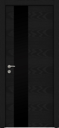 Межкомнатная дверь Loft 8 в цвете Черный ясень  со стеклом Стекло Черное AGS
