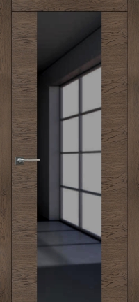 Межкомнатная дверь Loft 10  в цвете Дуб бурый со стеклом Стекло Черное AGS