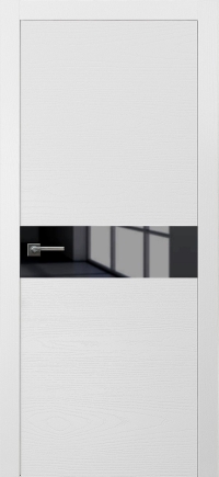 Межкомнатная дверь ПО LOFT 1  в цвете Белоснежный со стеклом Стекло Черное AGS