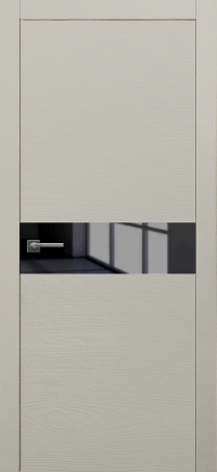 Межкомнатная дверь ПО LOFT 1  в цвете Серый Шёлк со стеклом Стекло Черное AGS