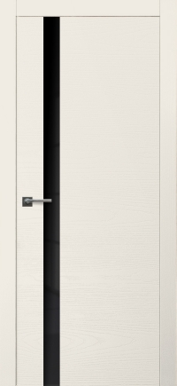 Межкомнатная дверь ПО LOFT 7  в цвете Кремово-Белый со стеклом Стекло Черное AGS