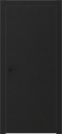 Межкомнатная дверь GRAFICA 2 стоун чёрный в цвете Чёрный софт без стекла