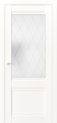 Межкомнатная дверь QS2 в цвете Лиственница белая  со стеклом стекло №2 белое НЕВА