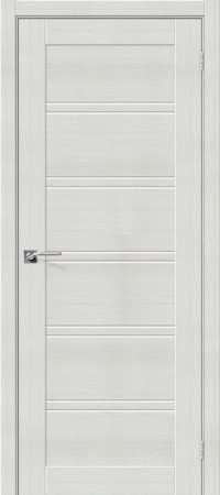 Межкомнатная дверь ПО SMART X 28  в цвете bianco veralinga со стеклом Matelux