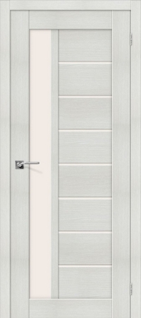 Межкомнатная дверь ПО SMART X 27 в цвете bianco veralinga со стеклом Matelux