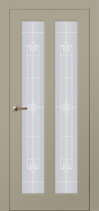 Межкомнатная дверь ПО EMMA 6 в цвете Капучино со стеклом Сатинат Белый