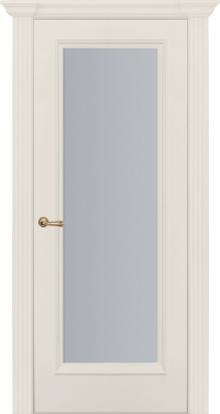 Межкомнатная дверь ПО FLORENCIA 1 в цвете Антично-Белый со стеклом Сатинат Белый