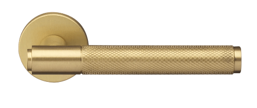 Дверная ручка Morelli Luxury BRIDGE R6 OSA, с усиленной розеткой  Цвет - Матовое золото