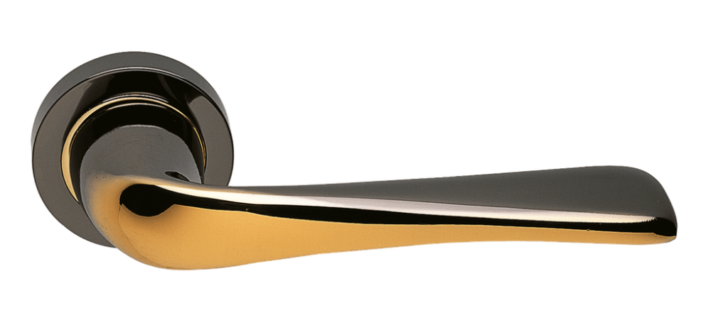 Дверная ручка Morelli Luxury LEMANS NNK Цвет - Черный никель/золото 24К