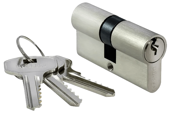 Ключевой цилиндр MORELLI ключ/ключ (70 мм) 70C SN Цвет - Белый никель