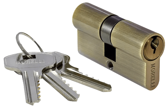 Ключевой цилиндр MORELLI ключ/ключ (50 мм) 50C AB Цвет - Античная бронза