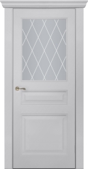 Межкомнатная дверь ПО Rimini 3 в цвете Телегрей со стеклом ПУ 262