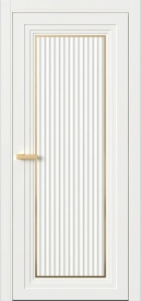 Межкомнатная Дверь ПГ Erte 1 Cannelure Декор золото в цвете Бланж (RAL 9010) без стекла