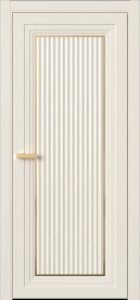 Межкомнатная Дверь ПГ Erte 1 Cannelure Декор золото маятниковая в цвете Кремово-белый без стекла