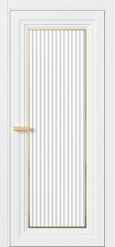 Межкомнатная Дверь ПГ Erte 1 Cannelure Декор золото в цвете белоснежный без стекла
