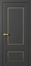 Межкомнатная Дверь ПГ Erte 2 Rustica Декор золото маятниковая в цвете Базальт (NCS S 8000-N) без стекла