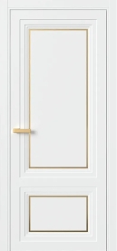 Межкомнатная Дверь ПГ Erte 2 Rustica Декор золото в цвете Сигнально-белый (RAL 9003) без стекла