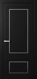 Межкомнатная Дверь ПГ Erte 2 Rustica Декор серебро пенал в цвете Чёрный агат  без стекла