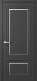 Межкомнатная Дверь ПГ Erte 2 Rustica Декор серебро в цвете Базальт (NCS S 8000-N) без стекла