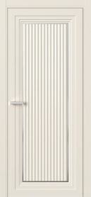 Межкомнатная Дверь ПГ Erte 1 Cannelure Декор серебро в цвете Кремово-белый без стекла