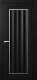 Межкомнатная Дверь ПГ Erte 1 Cannelure Декор серебро Invisible в цвете Чёрный агат  без стекла