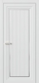 Межкомнатная Раздвижная Дверь ПГ Erte 1 Cannelure Декор серебро купе в цвете Скандинавский серый (NCS S 1000-N) без стекла