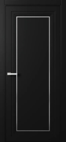 Межкомнатная Раздвижная Дверь ПГ Erte 1 Rustica Декор серебро купе в цвете Чёрный агат  без стекла