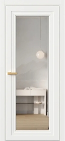 Межкомнатная Дверь ПО Erte 2 Rustica в цвете Бланж (RAL 9010) со стеклом НОВЫЙ Зеркало Безцветный