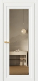 Межкомнатная Дверь ПО Erte 1 в цвете Бланж (RAL 9010) со стеклом НОВЫЙ Зеркало Бронза