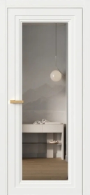 Межкомнатная Дверь ПО Erte 2 Rustica в цвете Бланж (RAL 9010) со стеклом НОВЫЙ Зеркало Оптивайт