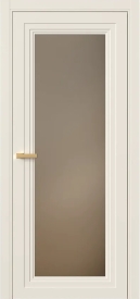 Межкомнатная Дверь ПО Erte 1 в цвете Кремово-белый со стеклом НОВЫЙ Зеркало Бронза Матовый