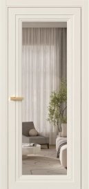 Межкомнатная Дверь ПО Erte 1 рото в цвете Кремово-белый со стеклом НОВЫЙ Бронза Прозрачный