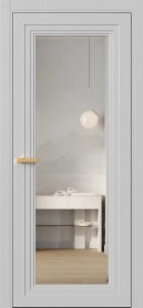 Межкомнатная Дверь ПО Erte 1 в цвете Телегрей (RAL 7047) со стеклом НОВЫЙ Зеркало Безцветный