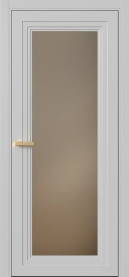 Межкомнатная Дверь ПО Erte 1 в цвете Телегрей (RAL 7047) со стеклом НОВЫЙ Зеркало Бронза Матовый