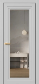 Межкомнатная Дверь ПО Erte 2 Rustica пенал в цвете Телегрей (RAL 7047) со стеклом НОВЫЙ Зеркало Графит