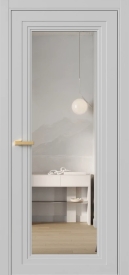 Межкомнатная Дверь ПО Erte 1 в цвете Телегрей (RAL 7047) со стеклом НОВЫЙ Зеркало Оптивайт