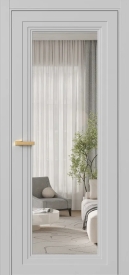 Межкомнатная Дверь ПО Erte 2 Rustica в цвете Телегрей (RAL 7047) со стеклом НОВЫЙ Оптивайт Прозрачный