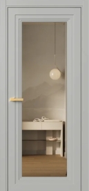 Межкомнатная Дверь ПО Erte 1 в цвете Серый шёлк (RAL 7044) со стеклом НОВЫЙ Зеркало Бронза