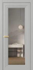 Межкомнатная Раздвижная Дверь ПО Erte 1 купе в цвете Серый шёлк (RAL 7044) со стеклом НОВЫЙ Зеркало Графит