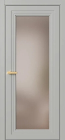 Межкомнатная Дверь ПО Erte 1 двустворчатая в цвете Серый шёлк (RAL 7044) со стеклом НОВЫЙ Бронза Сатинат