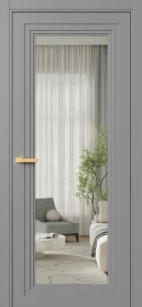 Межкомнатная Дверь ПО Erte 2 Rustica полуторная в цвете Пыльно-серый (RAL 7037) со стеклом НОВЫЙ Прозрачный