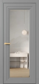 Межкомнатная Дверь ПО Erte 2 Rustica в цвете Пыльно-серый (RAL 7037) со стеклом НОВЫЙ Зеркало Безцветный