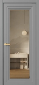 Межкомнатная Дверь ПО Erte 2 Rustica в цвете Пыльно-серый (RAL 7037) со стеклом НОВЫЙ Зеркало Бронза