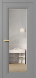 Межкомнатная Раздвижная Дверь ПО Erte 1 купе в цвете Пыльно-серый (RAL 7037) со стеклом НОВЫЙ Зеркало Оптивайт
