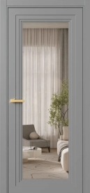 Межкомнатная Дверь ПО Erte 2 Rustica пенал в цвете Пыльно-серый (RAL 7037) со стеклом НОВЫЙ Бронза Прозрачный