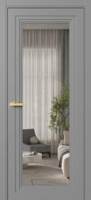 Межкомнатная Раздвижная Дверь ПО Erte 2 Rustica купе в цвете Пыльно-серый (RAL 7037) со стеклом НОВЫЙ Грей Прозрачный