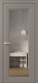 Межкомнатная Дверь ПО Erte 1 в цвете Умбра (NCS S 6005-Y50R) со стеклом НОВЫЙ Зеркало Оптивайт