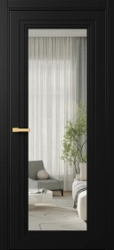 Межкомнатная Дверь ПО Erte 1 в цвете Чёрный агат  со стеклом НОВЫЙ Прозрачный