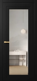 Межкомнатная Дверь ПО Erte 1 маятниковая в цвете Чёрный агат  со стеклом НОВЫЙ Зеркало Безцветный